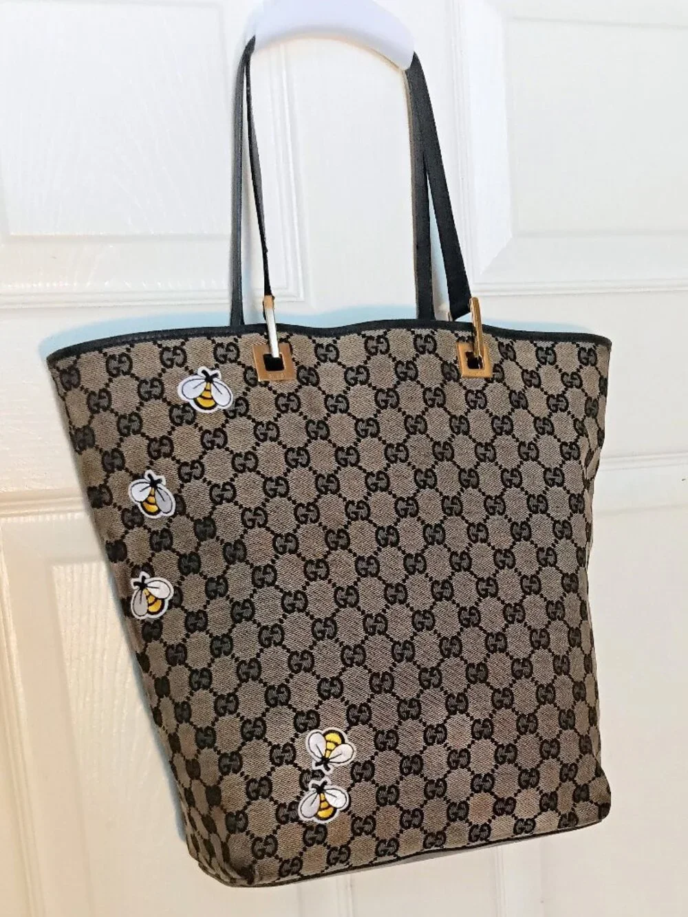 Custom - Gucci Tote - Bee and Floral Embellished